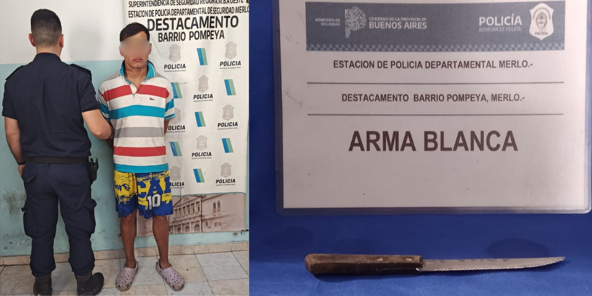 Apuñaló a un vecino con un cuchillo de cocina y fue detenido