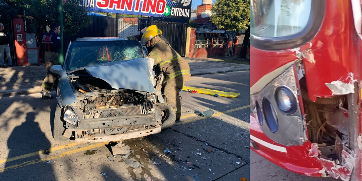 Ituzaingó: un auto choca a un colectivo y deja cinco heridos