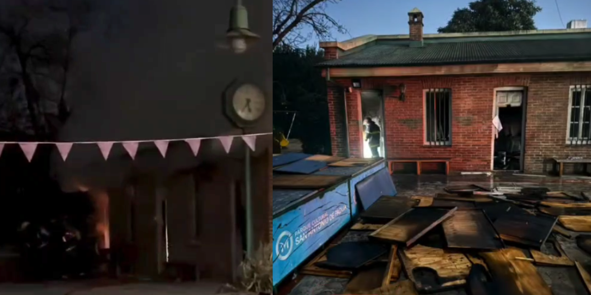 Padua: se incendió el Parque Cultural frente a la estación y piden ayuda a la comunidad