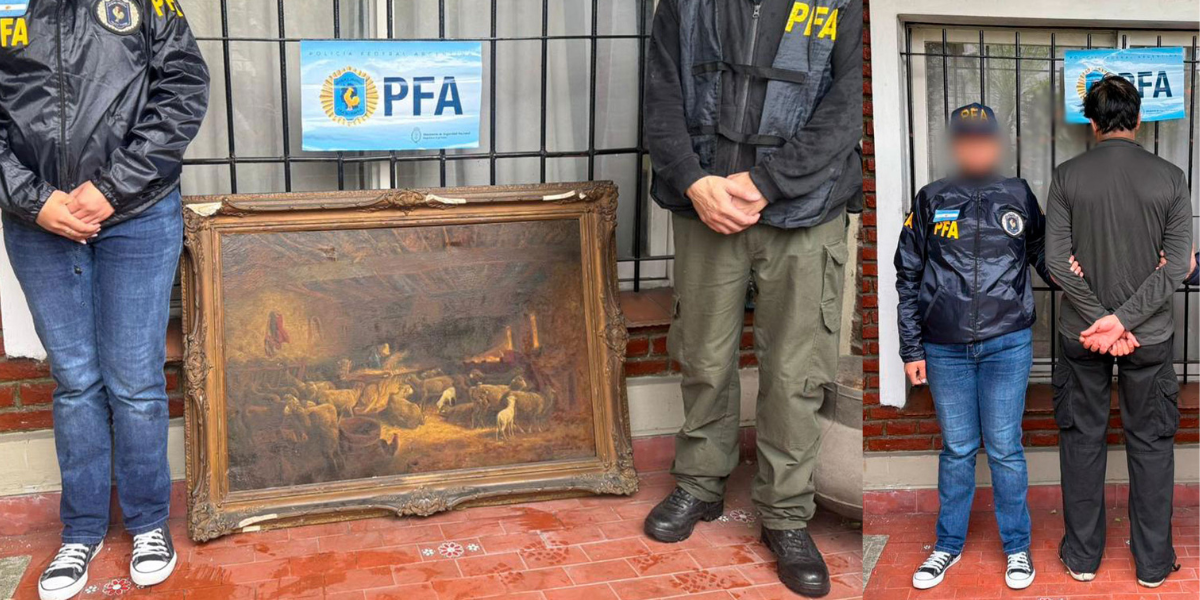 Recuperan en Castelar una pintura alemana robada a un ex cónsul chileno