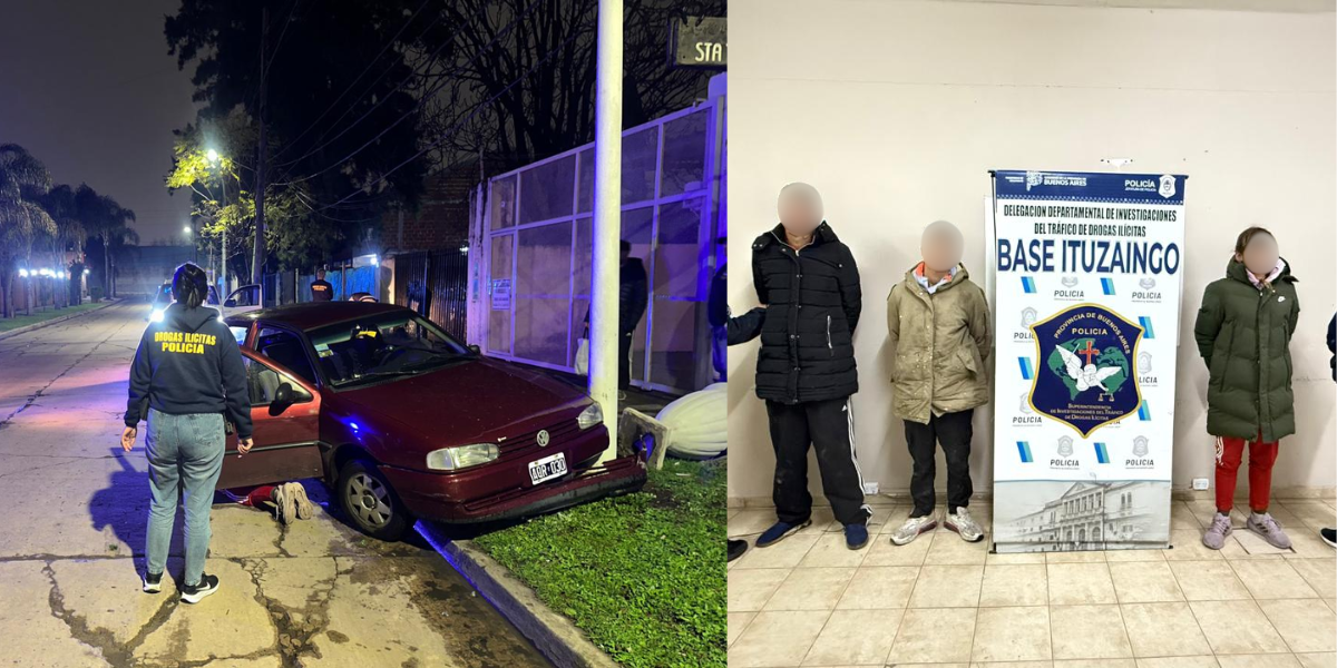Ituzaingó: tres detenidos en pleno delivery de drogas