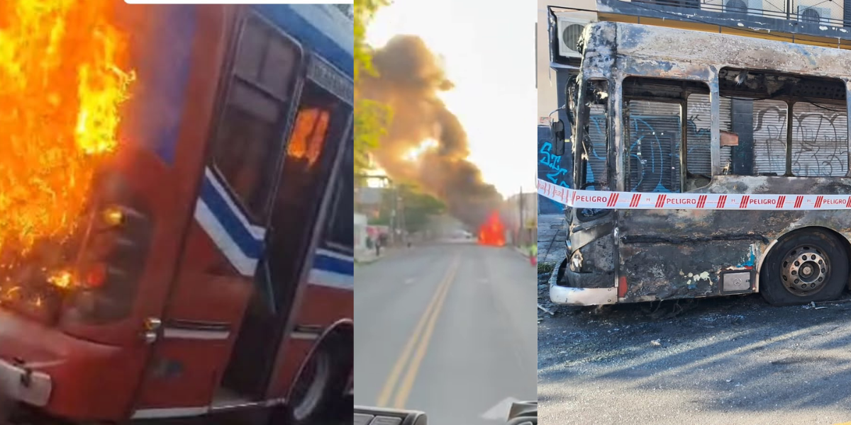 Un colectivo se incendió y quedó destruido en Av. Rivadavia