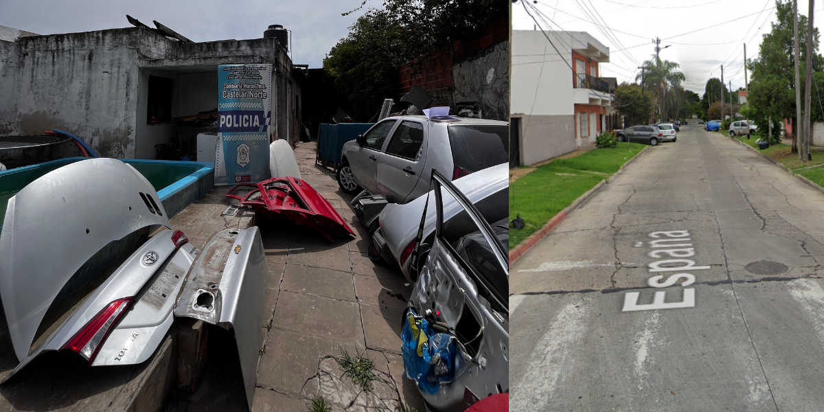 Fueron por una discusión de pareja y descubrieron un desarmadero clandestino en Castelar Norte