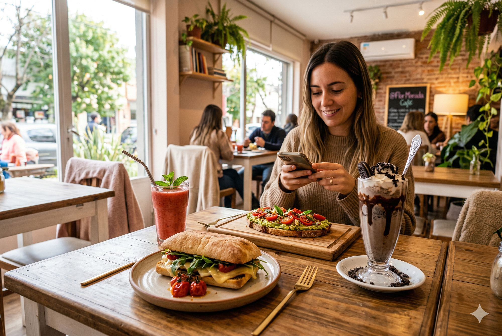 Una influencer se sorprendió al visitar una nueva cafetería de Ituzaingó