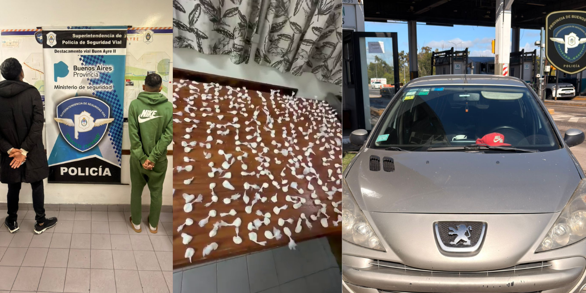 Ituzaingó: cayeron en un control por falta de VTV con casi un kilo de cocaína oculto en un mantel