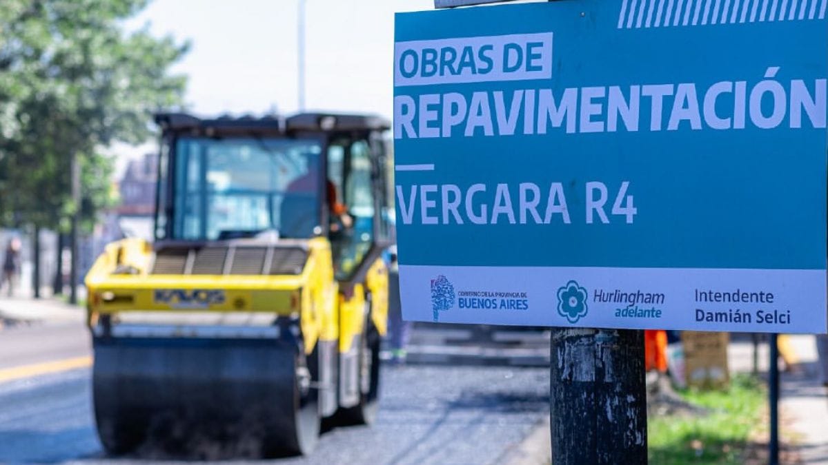 Hurlingham: entra en su etapa final la repavimentación de la Av. Vergara
