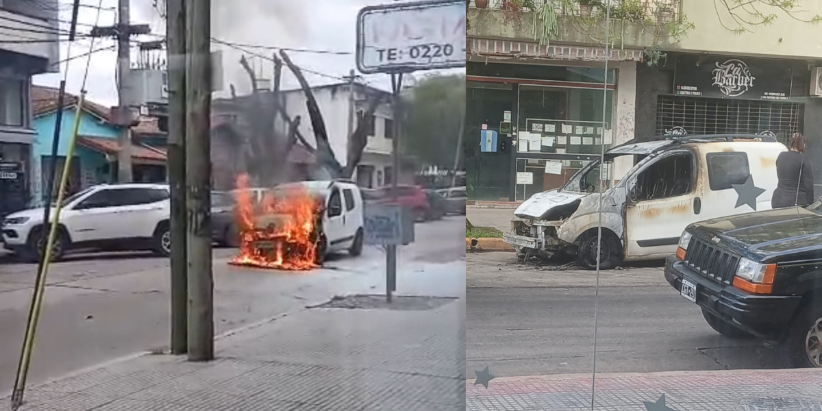 San Antonio de Padua: se incendió una camioneta en pleno centro
