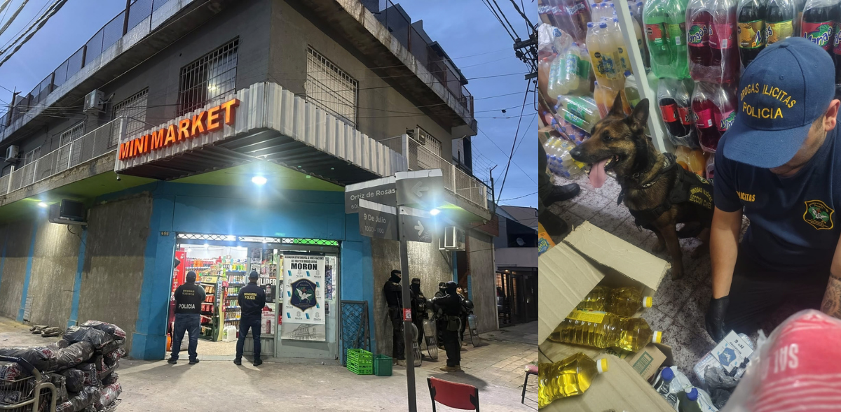 Morón: cae banda narco que operaba desde la fiambrería de un supermercado chino