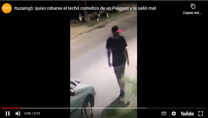 Ituzaingó: quiso robarse el techo corredizo de un Peugeot y le salió mal