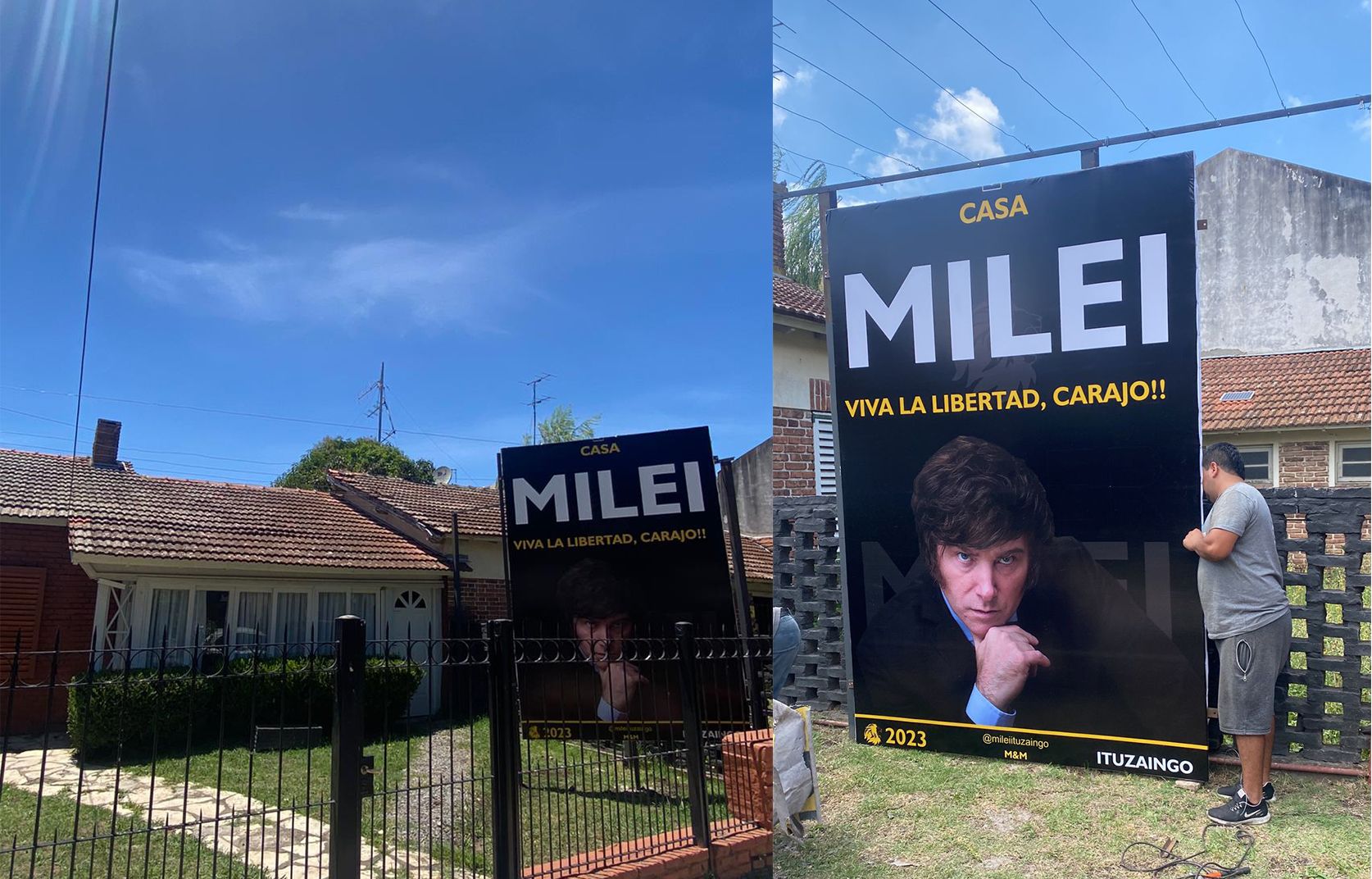 Javier Milei abrió su primer local partidario en el centro de Ituzaingó