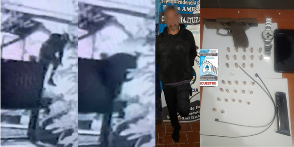 Entradera en Ituzaingó:  quedó atrapado en la reja y lo detuvieron