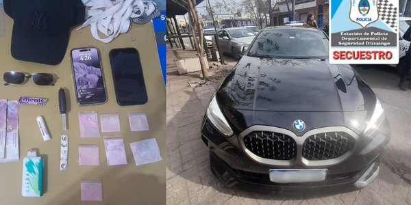Chocaron en Ituzaingó, huyeron en un BMW y les encontraron tusi