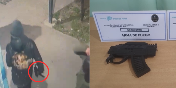 Detienen a dos hermanos por robar un kiosco con una ametralladora falsa en Merlo