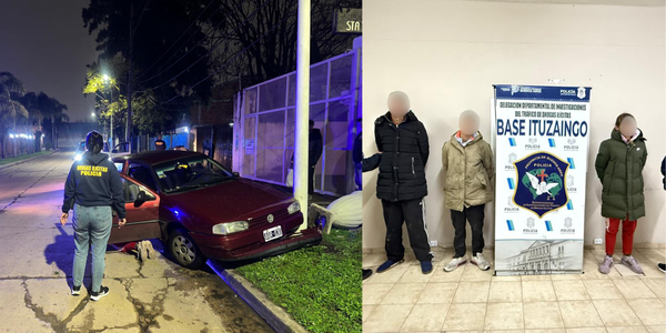 Ituzaingó: tres detenidos en pleno delivery de drogas