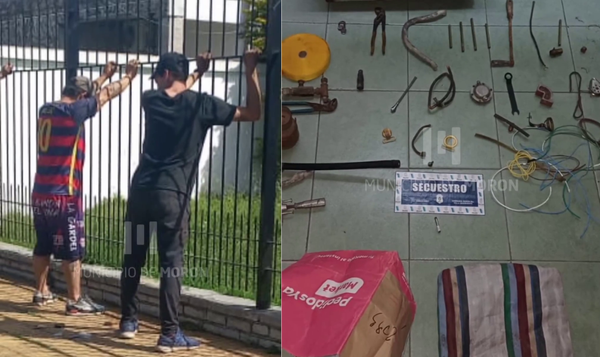 Villa Sarmiento: caen tres ladrones que desvalijaron una casa y se llevaban las cañerías