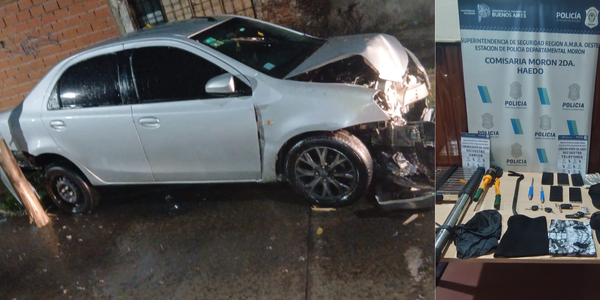 Persecución y choque en Haedo: desbaratan a una banda que intentó una entradera