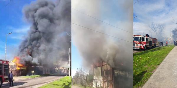 Haedo: un incendio destruyó un depósito y una vivienda de madera