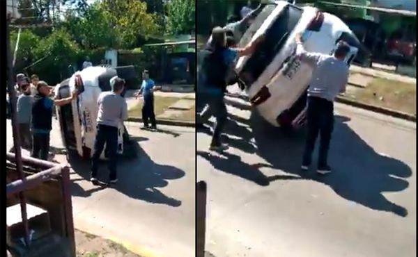 Villa Udaondo: Volcó el auto por una distracción