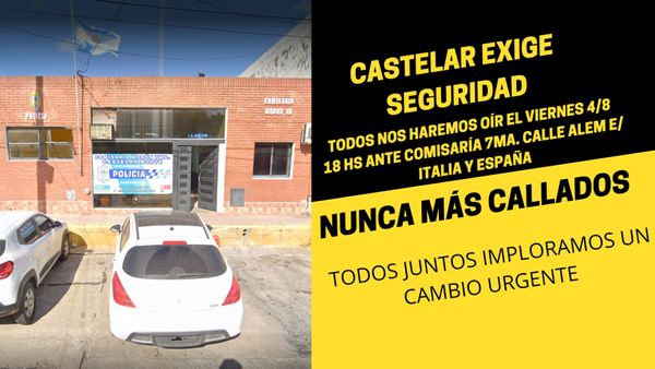 Castelar: esta tarde habrá una marcha a la Comisaría 7° para pedir más seguridad